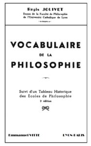 Vocabulaire de la philosophie  –  Régis Jolivet